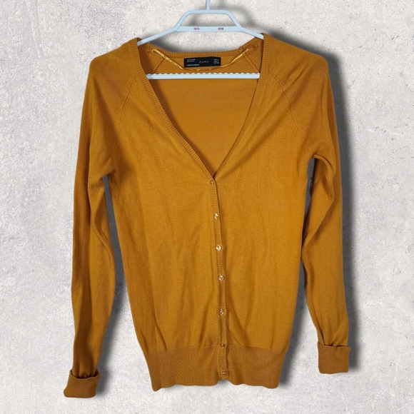 ZARA orange cardigan size Small - Picture 1 of 6